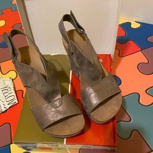 Pierre Dumas Metallic Wedge Sandal